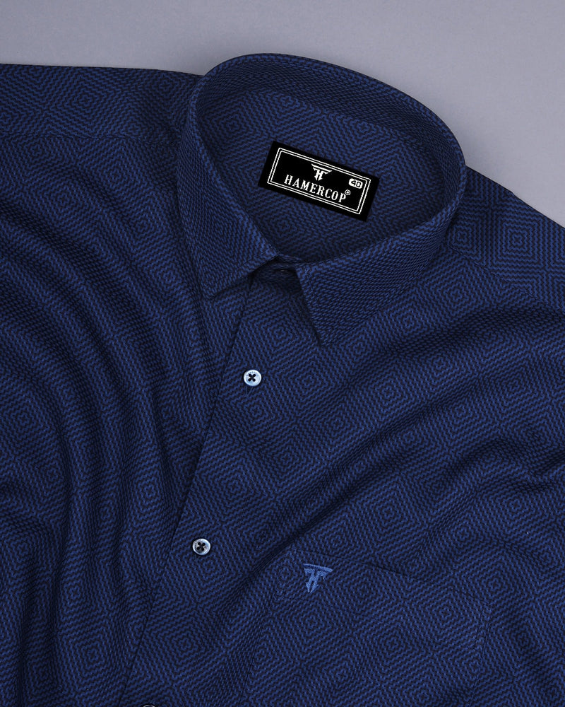 Benton Blue Dobby Texture Premium Giza Shirt