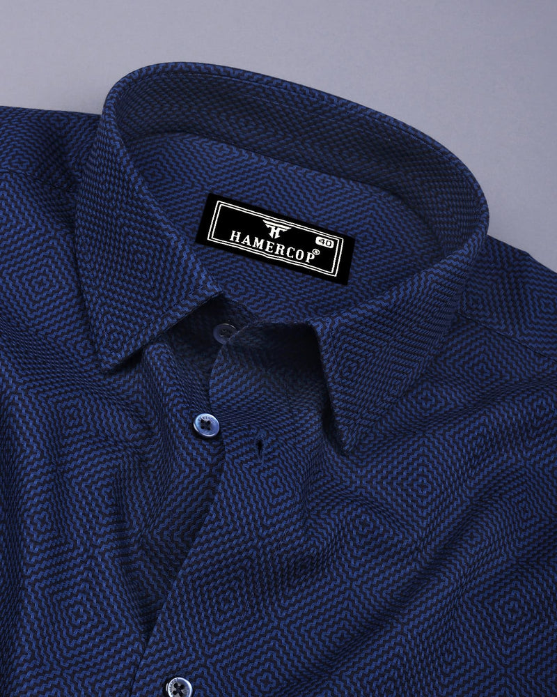 Benton Blue Dobby Texture Premium Giza Shirt