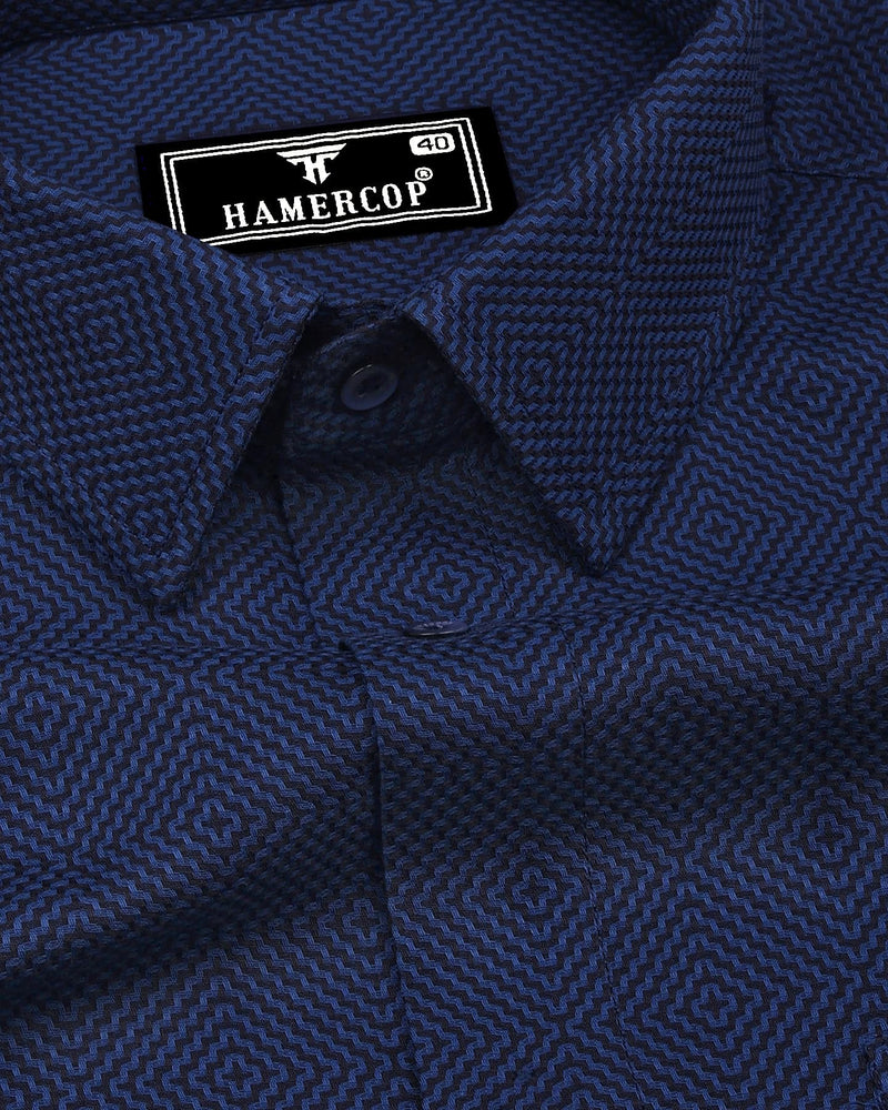 Benton Blue Dobby Texture Premium Giza Shirt