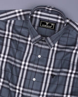 Matrix Gray With White Broad Check Premium Giza Shirt