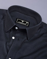 Pinacle Gray With Black Houndstooth Check Premium Giza Shirt