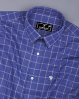 Tipton Blue With Cream Check Linen Cotton Shirt