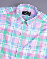 Vimto Pink Multicolored Check Oxford Cotton Shirt