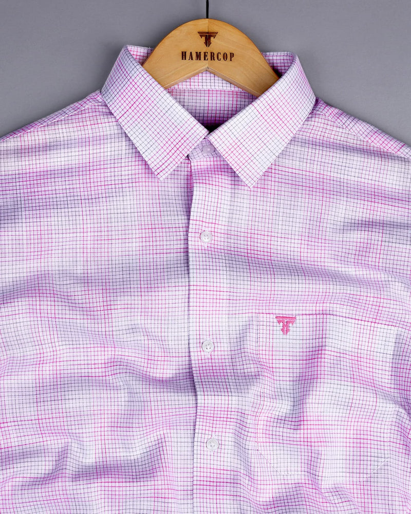 Canvas Pink Graph Check Amsler Cotton Formal Shirt