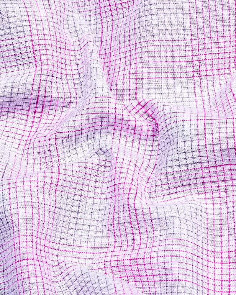 Canvas Pink Graph Check Amsler Cotton Formal Shirt