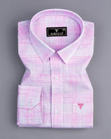 Canvas Pink Graph Check Amsler Cotton Formal Shirt