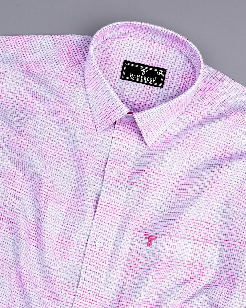 Canvas Pink Graph Check Amsler Cotton Formal Shirt