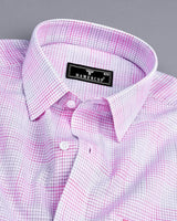 Canvas Pink Graph Check Amsler Cotton Formal Shirt