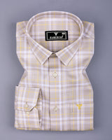 Bruton Gray With Yellow Dobby Check Cotton Shirt