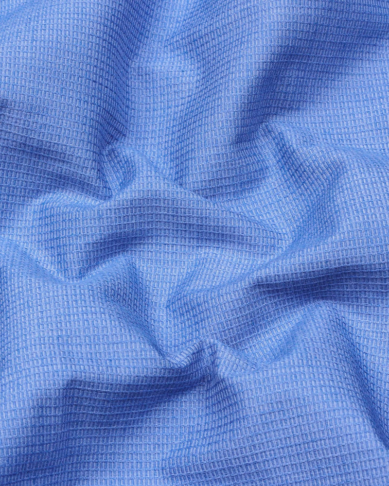 Modesto SkyBlue Textured Solid Dobby Cotton Shirt