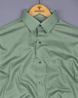 Modesto Green Textured Solid Dobby Cotton Shirt