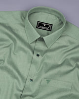 Modesto Green Textured Solid Dobby Cotton Shirt