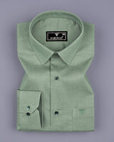 Modesto Green Textured Solid Dobby Cotton Shirt