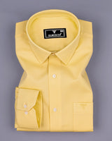 Universe Yellow Dobby Texture Solid Cotton Shirt