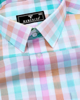 Rainbow Multicolored Seersucker Check Cotton Shirt