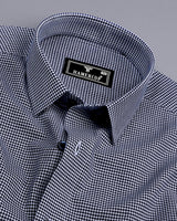 Lucifer NavyBlue With White Small Check Oxford Cotton Shirt