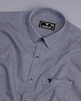 Lucifer NavyBlue With White Small Check Oxford Cotton Shirt