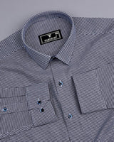 Lucifer NavyBlue With White Small Check Oxford Cotton Shirt