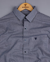 Lucifer NavyBlue With White Small Check Oxford Cotton Shirt