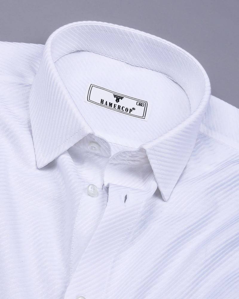 Cinchona White Solid Premium Giza Cotton Shirt