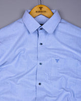 SkyBlue Plaid Flannel Solid Heavy Cotton Shirt