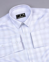 Dazzel Gray With White Dobby Texture Premium Giza Shirt