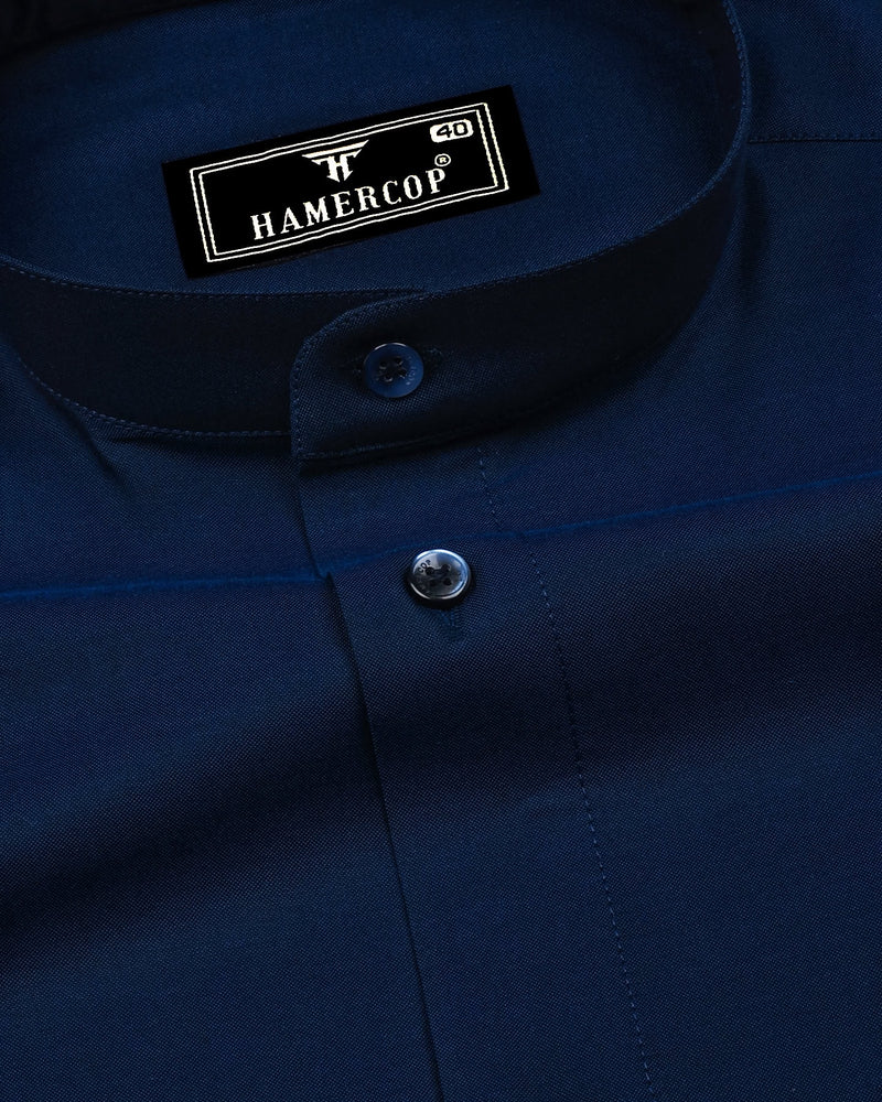 Prussian Blue Two Tone Chembray Cotton Shirt