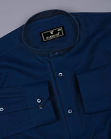 Prussian Blue Two Tone Chembray Cotton Shirt