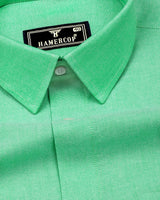 Grass Green Plain Oxford Cotton Formal Shirt