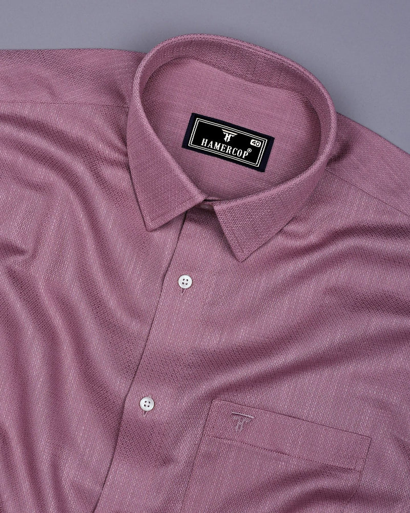 Holon Onion Pink Dobby Texture Solid Cotton Shirt