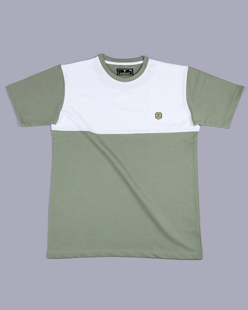 Green With White Pique Pima Designer T-Shirt