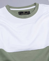 Green With White Pique Pima Designer T-Shirt