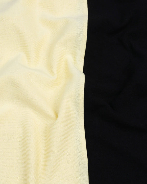 Corn Yellow With Black Premium Cotton Designer T-shirt