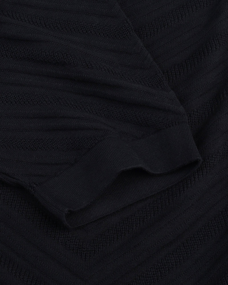 Ferrara Midnight Black Knitted Cotton Polo T-Shirt