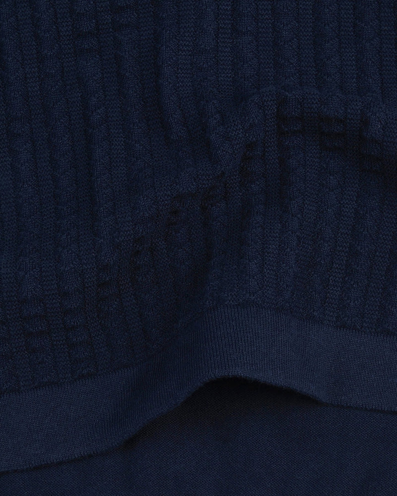 Spectra NavyBlue Knitted Cotton Polo T-Shirt