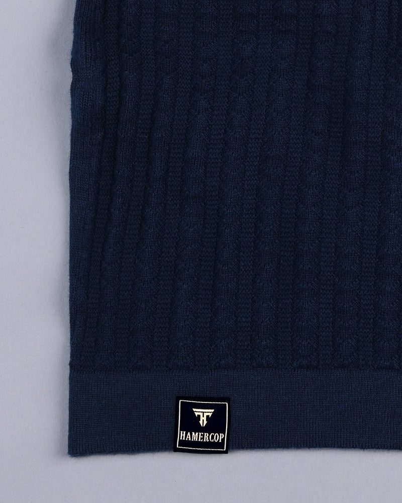 Spectra NavyBlue Knitted Cotton Polo T-Shirt