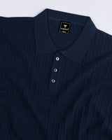 Spectra NavyBlue Knitted Cotton Polo T-Shirt