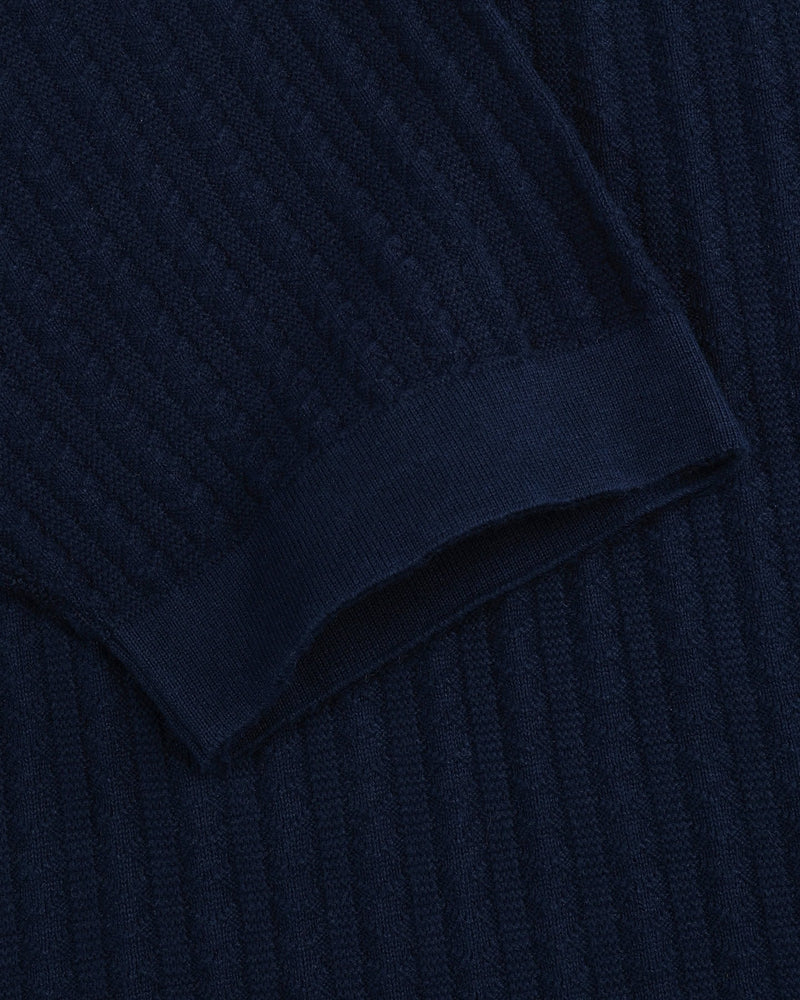 Spectra NavyBlue Knitted Cotton Polo T-Shirt