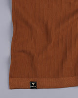 Trento Bronze Brown Knitted Cotton Polo T-Shirt