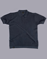 Trento Charcoal Gray Knitted Cotton Polo T-Shirt