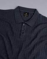 Trento Charcoal Gray Knitted Cotton Polo T-Shirt