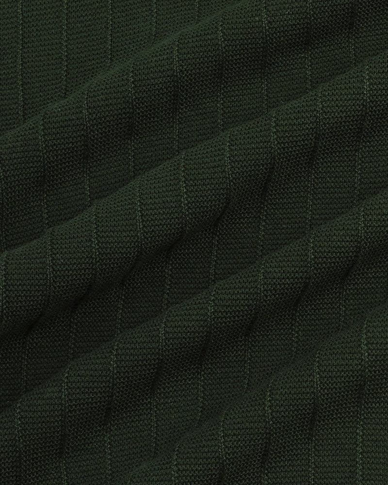 Trento Forest Green Knitted Cotton Polo T-Shirt