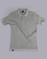 Resco Gray Knitted Cotton Polo T-Shirt