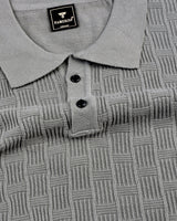 Resco Gray Knitted Cotton Polo T-Shirt