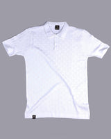 Resco Off White Knitted Cotton Polo T-Shirt