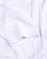 Basco White Knitted Cotton Polo T-Shirt