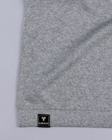 Thunder Gray Melange Knitted Cotton T-Shirt