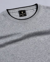 Thunder Gray Melange Knitted Cotton T-Shirt