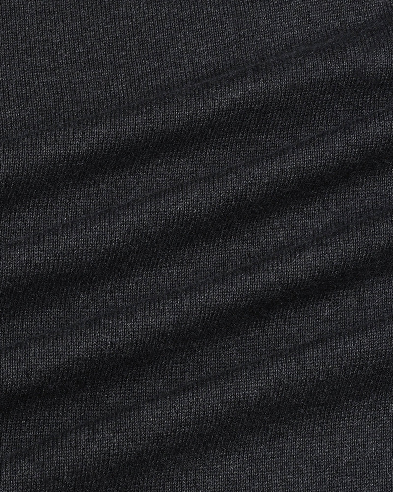 Thunder Charcoal Black Melange Knitted Cotton T-Shirt