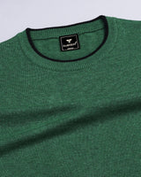 Thunder Hunter Green Melange Knitted Cotton T-Shirt